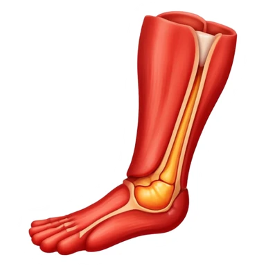 Inflamed red tendon with pain marks sticker