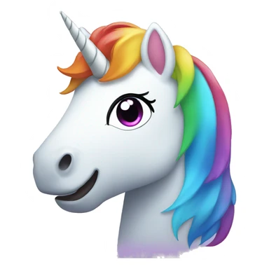 rainbow unicorn smiling sticker