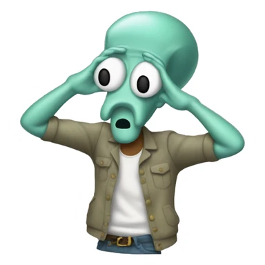 Dabbing Squidward sticker