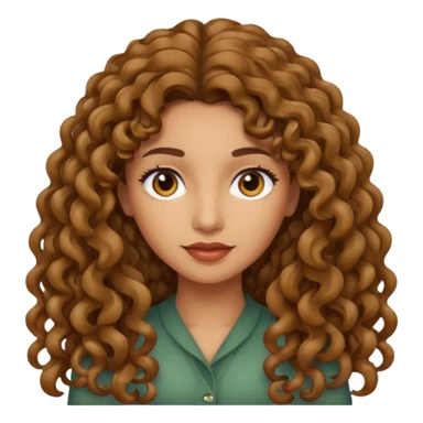 long hair light brown curly olive skin sticker