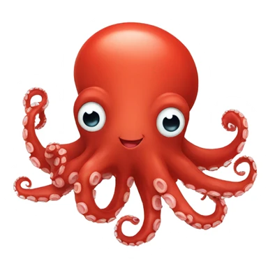red cartoon octopus smiling sticker