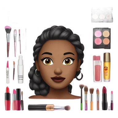 Makeup kit and a girl sticker