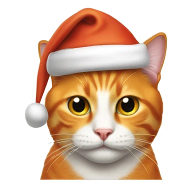 orange cat with santa hat sticker
