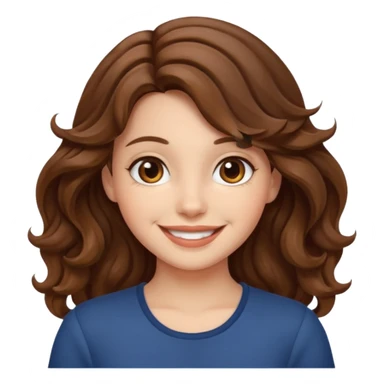 Aesthetic girl brown wavy hair sticker