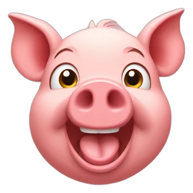 Pig laughing sticker