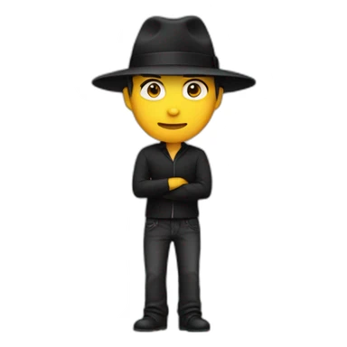Men with black hat with full body sticker