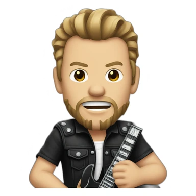 James hetfield with guitar sticker