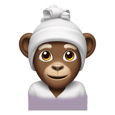 a monkey with a rabbit headband sticker