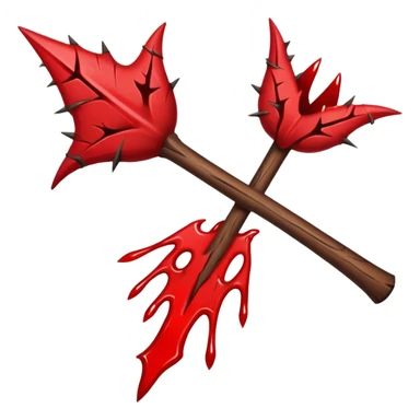 wooden thorn with blood dripping from it  sticker