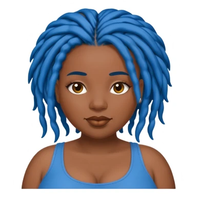 Plus size black girl with blue Locs sticker