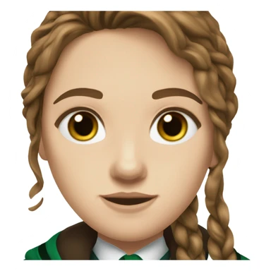 slytherin-student-girl-mediul long brown hair-blue eyes sticker