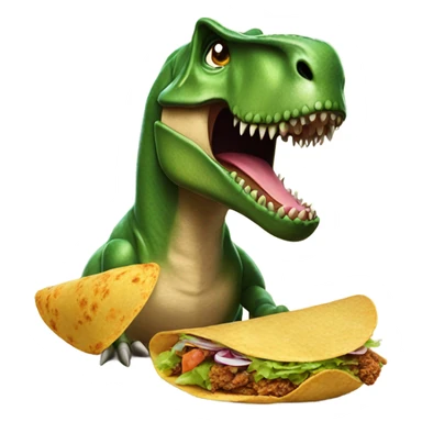 A T-Rex eating a taco  sticker