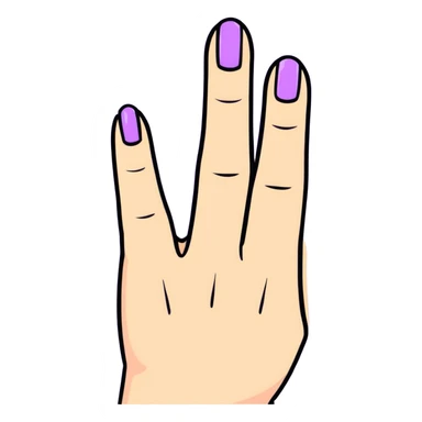 lilac pastel manicure on five fingers sticker