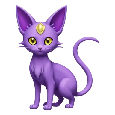 Purrloin-Espeon-Fakémon-hybrid-creature (full body)  with golden eyes sticker