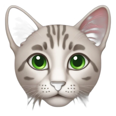 Pink cay with green eyes sticker