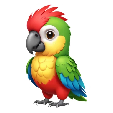 exotic parrot character, colorful feathers, cute face, 3D cartoon, mobile game icon style, clean background, no text, no watermark
 sticker