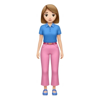 A woman with pants ☺️👖and a skirt and pink pants and blue shirt sticker