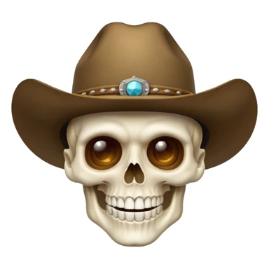 A skull face with cowboy hat mewing sticker