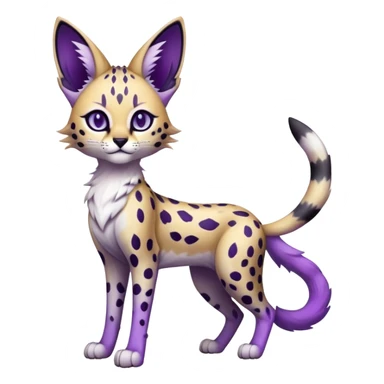 Kawaii Cute Edgy Black Purple White ethereal eldritch Serval-Fionbri-Vernid full body sticker