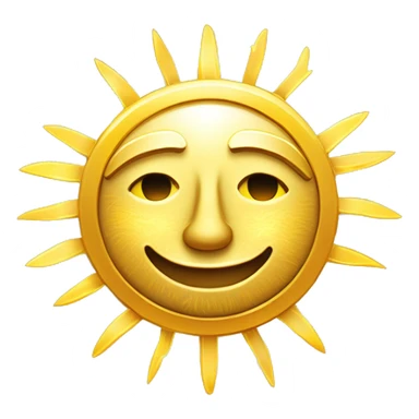 Un sol dorado sonriente con rayos de luz, representando la felicidad y la energía positiva, inspirado en la iconografía Inca del dios Inti Perú sticker