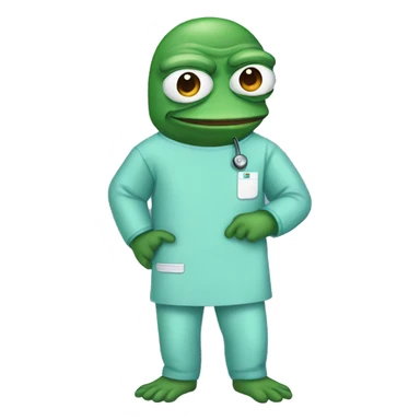 Pepe wearing surgery suit sticker