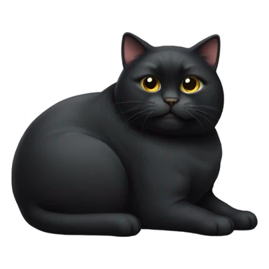 Really fat black cat sticker