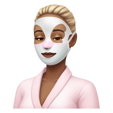 Lady with pastel pink face mask spa beauty full face relaxing sticker