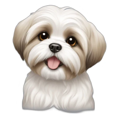happy Maltese shih tzu puppy white beige sticker