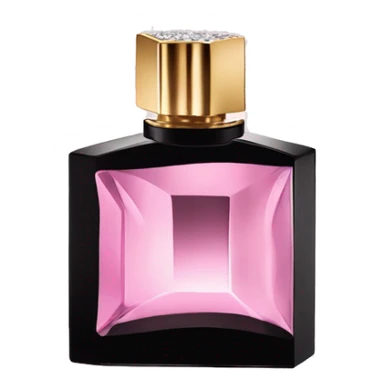pink YSL crystal perfume bottle with black cap sticker