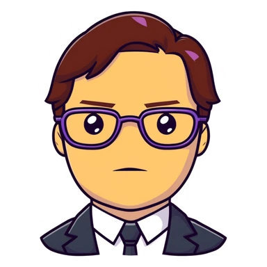 Helmut Zemo with brown hair and glasses, villain from Marvel's Captain America Civil War, serious expression sticker