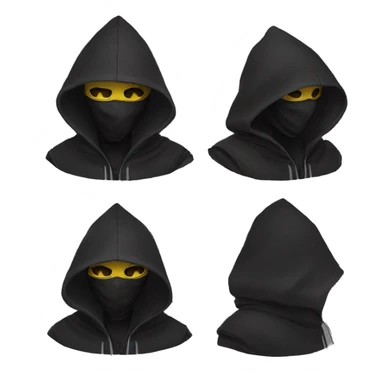 Black hooded cypherpunk wearing mask sticker