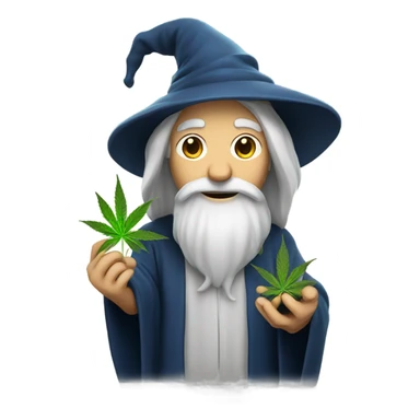 Wizard with marijuana leaf sticker