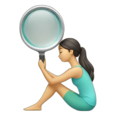yoga girl look into magnifying glass sticker