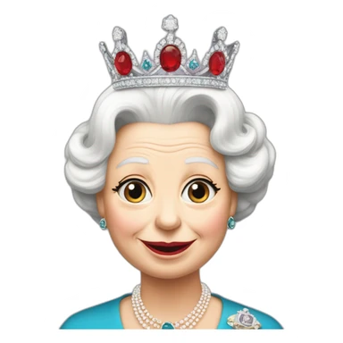 Queen Elizabeth II eating a swan upside down face sticker