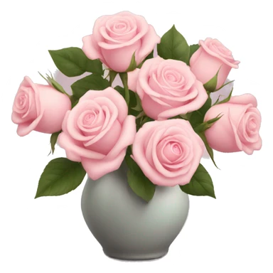 Pale pink roses in vase sticker