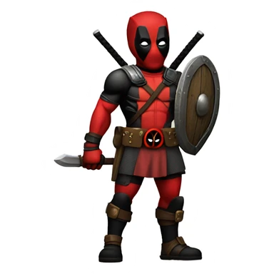 Deadpool holding Viking shield sticker
