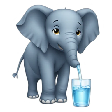 Elephant drinking cold water sticker