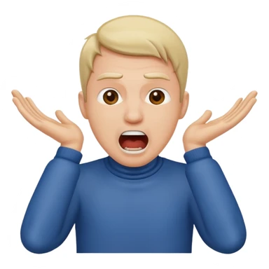 Man has his hands around his neck screaming sticker