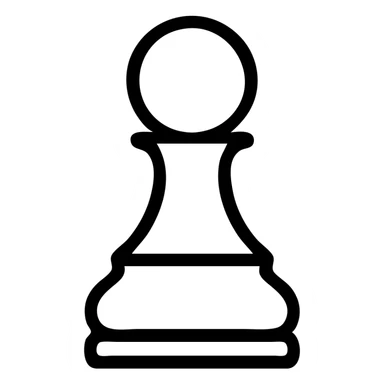 single chess pawn, outlined, no text sticker