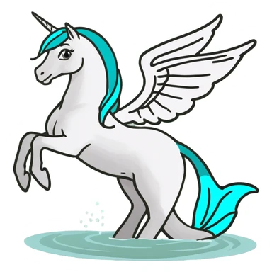 Pegasus with mermaid-tail  sticker
