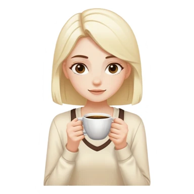 Aesthetic gym emoji cream vanilla girl espresso girl colors sticker