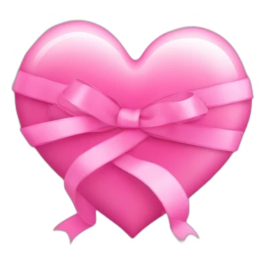 Pink heart with ribbon  sticker