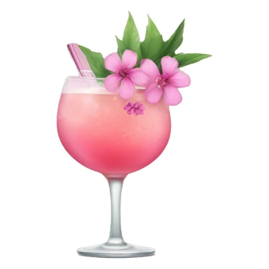 Cocktail with pink flowers sticker