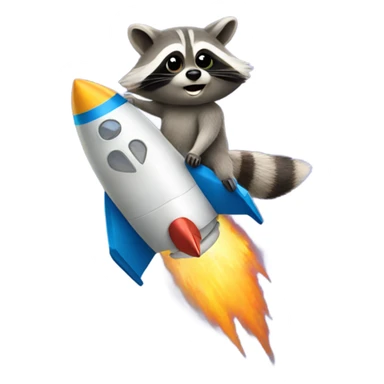 Raccoon riding a rocket ship  sticker