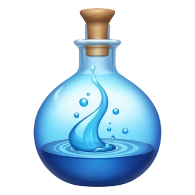 FANTASY MAGIC MANA BLUE POTION TILTED TO THE LEFT IN A CIRCLE BOTTLE sticker