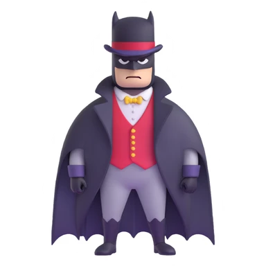 Batman wearing Victorian era clothes with top hat and coat sticker