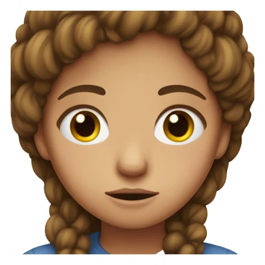 brown haired girl struggling to keep her eyes open sticker