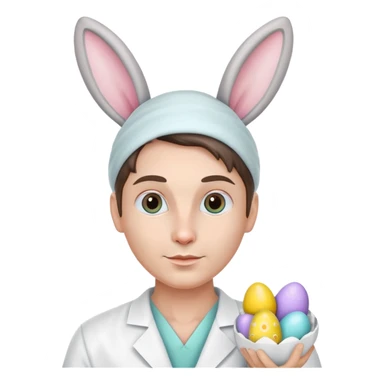 plastic surgeon with bunny ears and Easter eggs sticker