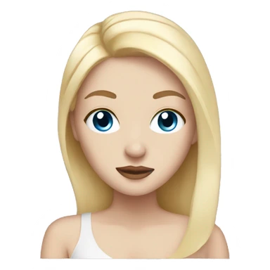 White girl with blonde hair and blue eyes having spa mask sticker