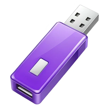 purple usb drive square sticker